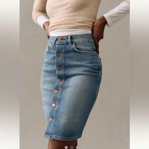 Pilcro Anthro Button Up Denim Skirt